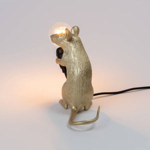 Seletti | Muis lamp USB zittend goud