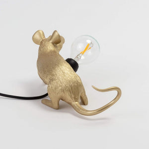 Seletti | Muis lamp USB zittend goud