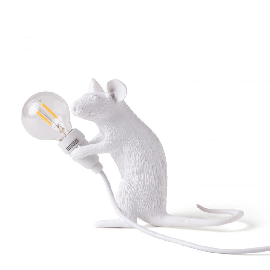 Elektronisch doe alstublieft niet steekpenningen Seletti | Muis mouse lamp USB zittend wit | Kunst Centrum Haarlem